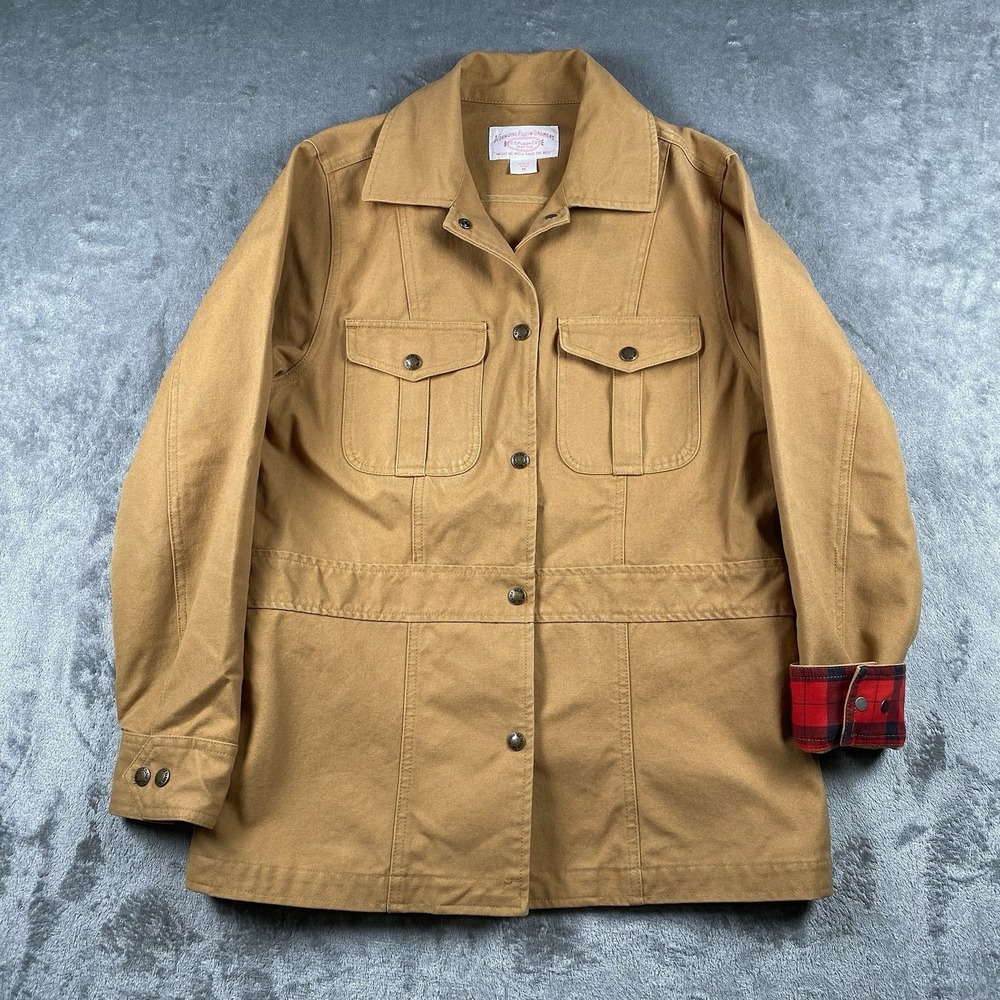 CC Filson Jacket Womens Sz M Tan Cotton Canvas Utility Safari Chore Cruiser Snap